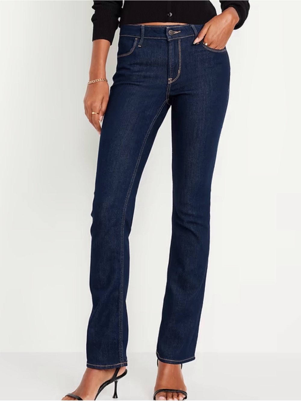 Old Navy Dark Wash Wow Mid Rise Boot Cut Jeans 12